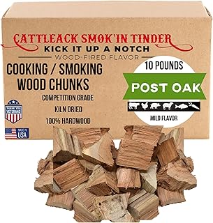 Wood Chunks for Smoking Meat, Elevate Your BBQ with Premium Grilling Chunks, Approx.10 lbs All-Natural Kiln-Dried Smoking Wood, Proudly from USA, Grill Like a Pro (Post Oak)