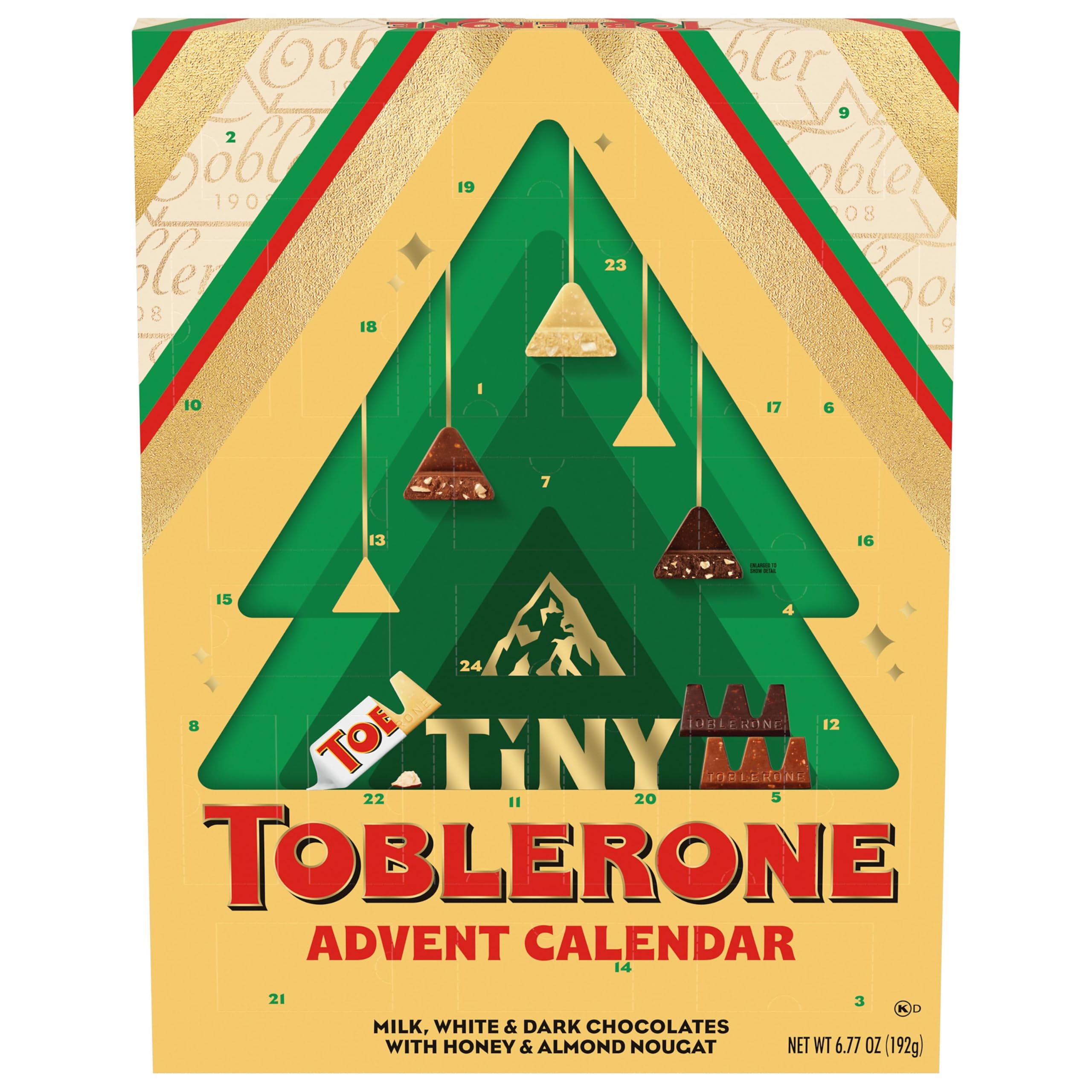 TOBLERONE Tiny Assorted Chocolate Bars Holiday Advent Calendar
