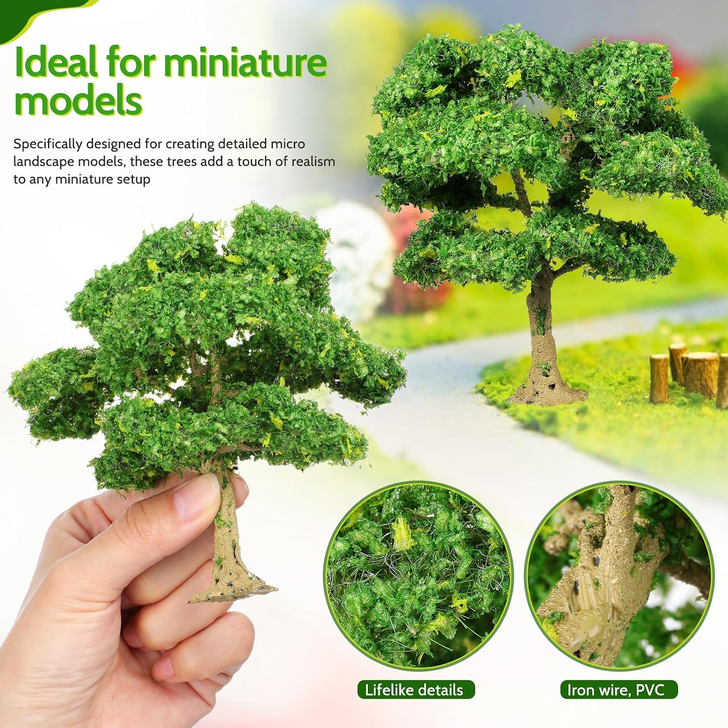 KALLORY Miniature Model Trees for Diorama Scenery Realistic Landscape Trees image 4