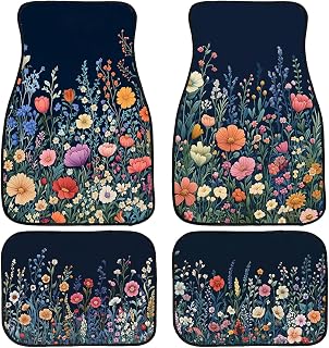 Wildflower colorful car floor mats