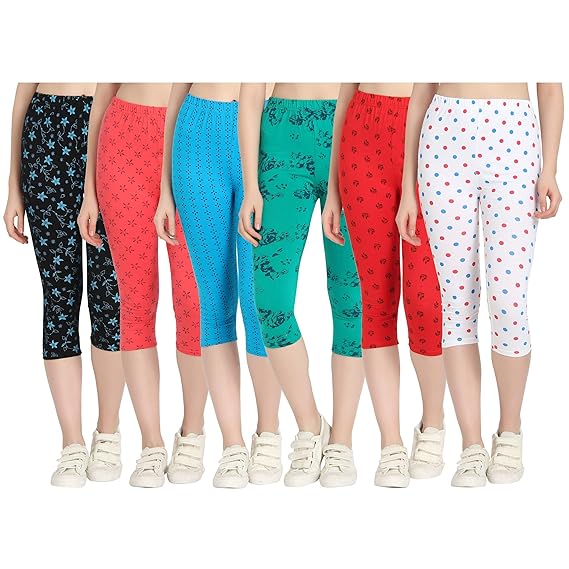 Printed Capri for Womens/Girl Pack of 6