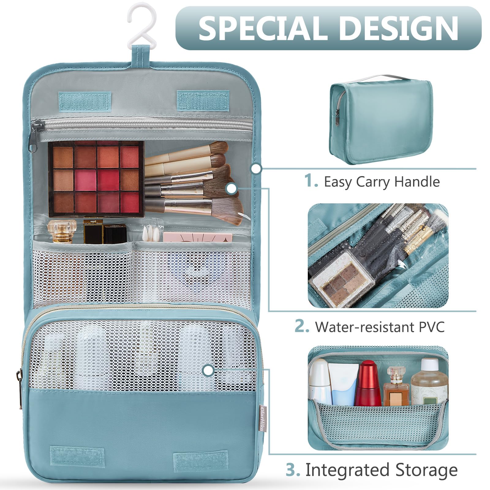 Condition photo showing Good Condition for 8 set packing cubes for travel, gifts for women mom,anti-tearing suitcase organizer for luggage with shoe & hanging toiletry bag,olarhike vacation essentials & accessories for cruise ship