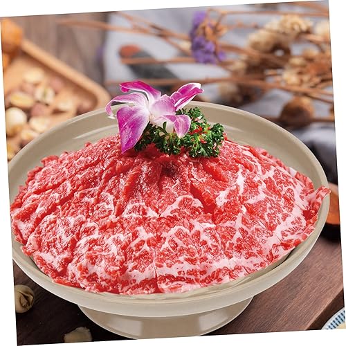 Miniatura 5 de Yardwe Plato de hielo seco de carne de res, platos japoneses, bandeja de cerámica, bandeja para servir hielo, plato para servir pescado, platos para