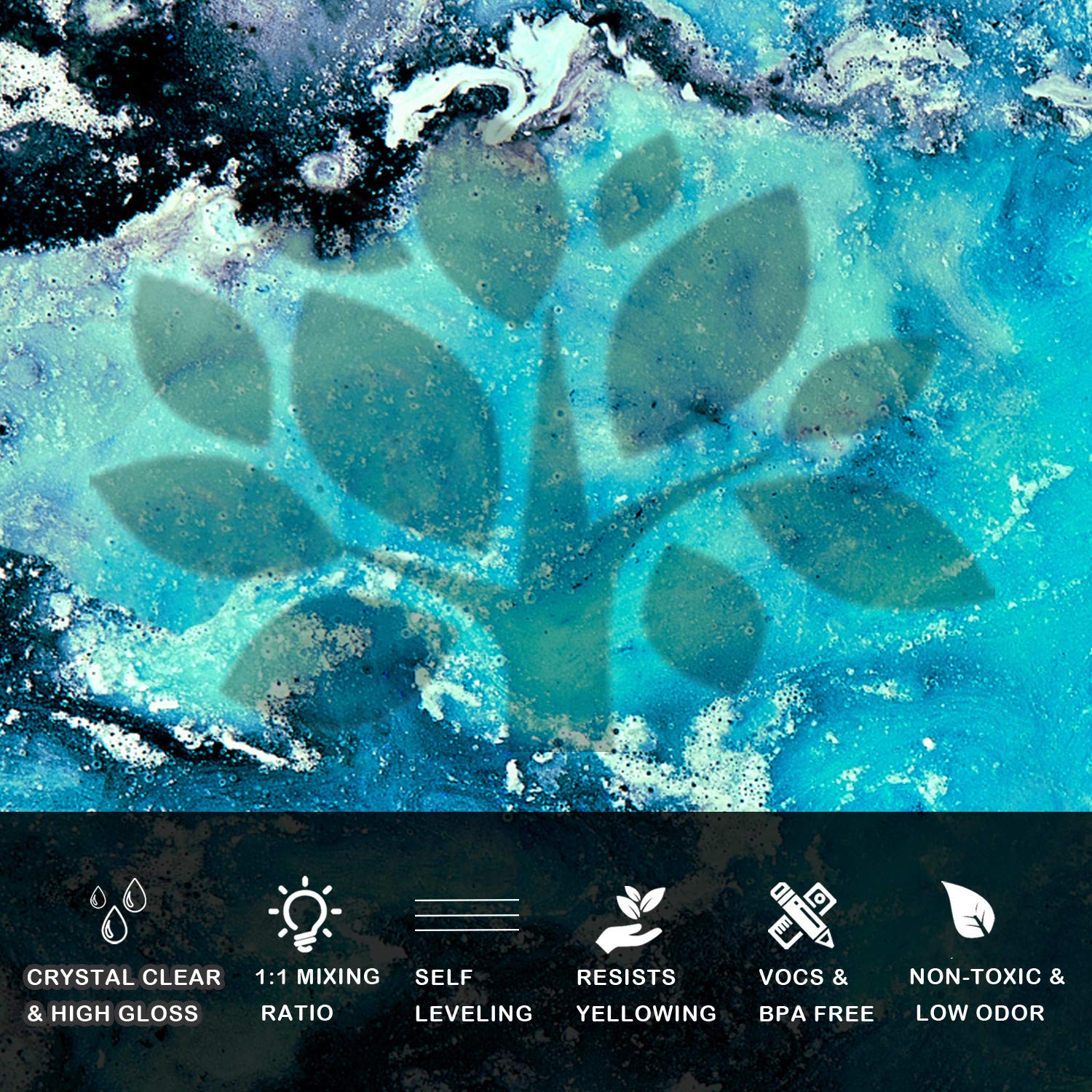 Buy Clear Epoxy Resin Art Resin Kit 16 oz Crystal Jewelry Resin 2 Part