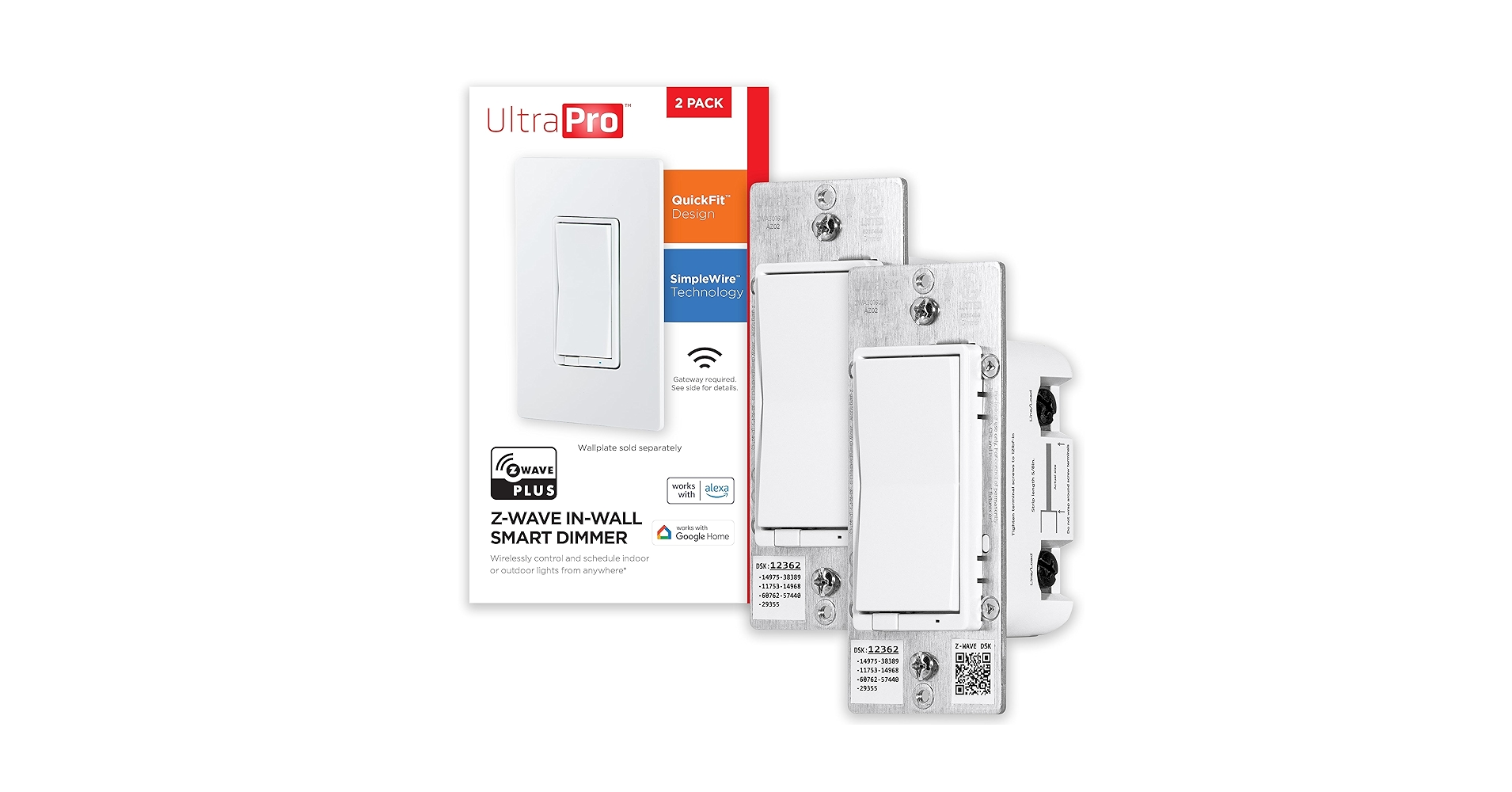 UltraPro 700 Series Z-Wave In-Wall Smart Rocker Light Dimmer