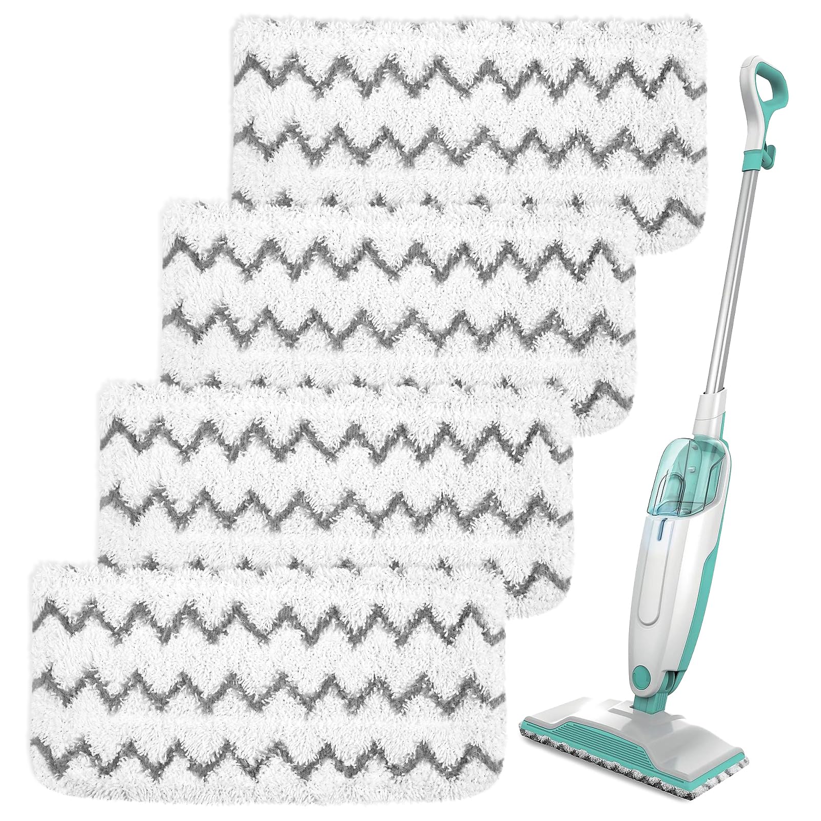 4 Pack Steam Mop Replacement Pads Compatible with Shark Steam Mops S1000/S1000A/S1000C/S1000WM/S1001C, Microfiber Steam Mop Pad, Washable & Reusable Cleaner Pads