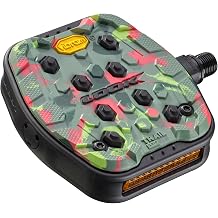 Look Cycle - Geo Trail Grip Bicycle Pedals - Flat Pedals - Reliability, Comfort and Durability - Slip-Proof Safety - Innovative Activ Grip Rubber - High-Performance MTB Bike Pedal - Camo