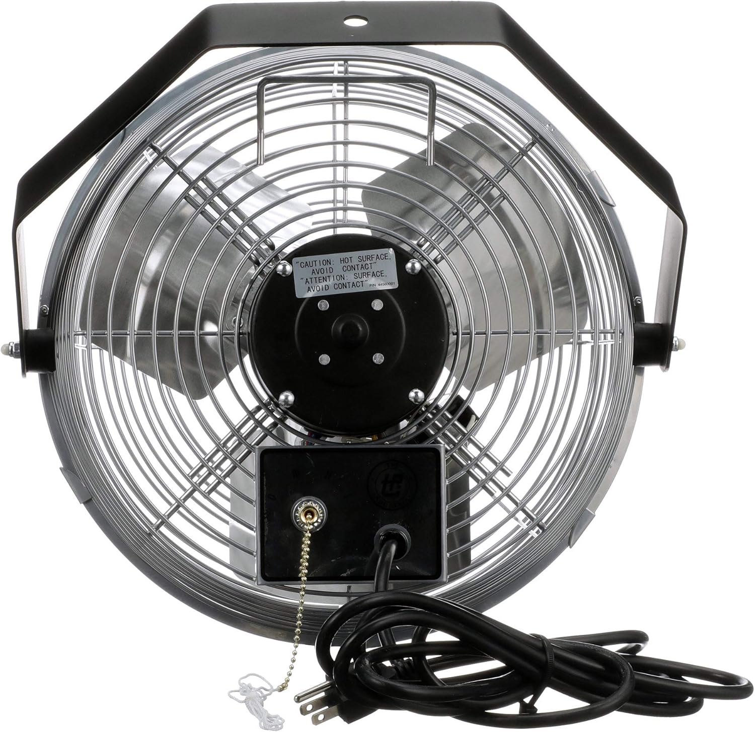 TPI U-12-TE Wall Mount Heavy Duty Ceiling Barn Fan for Garage, Shop, Workstation, Patio, 12" High-Velocity Commercial Indoor/Outdoor Fan, 1/12 Hp