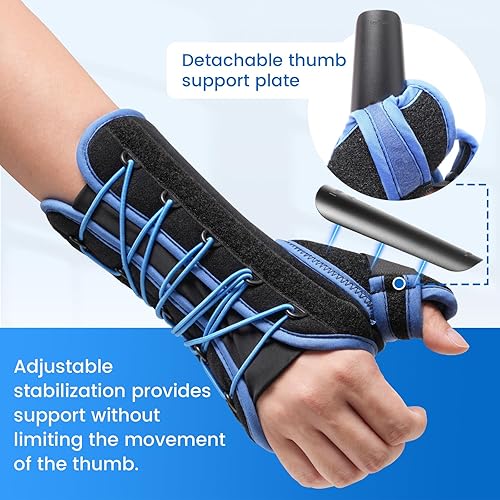 Miniatura 9 de Muñequera Velpeau con férula venda para pulgar para tenosinovitis de Quervain dolor en túnel carpiano estabilizador para tendinitis artritis