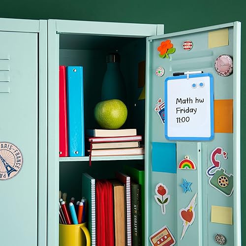 Miniatura 7 de PTY Pizarra blanca magnética de borrado en seco de 8.5 x 11 pulgadas con marcador magnético y 2 imanes, pequeña pizarra blanca para casillero