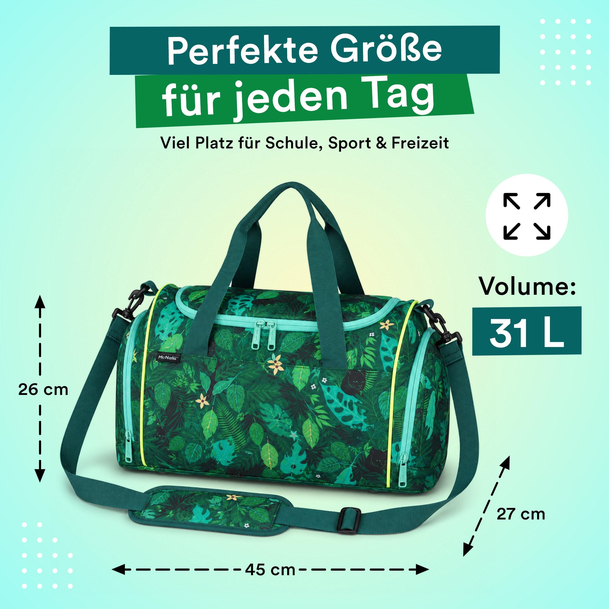 McNeill borsa sportiva Fit S Sportbag Tropic verde