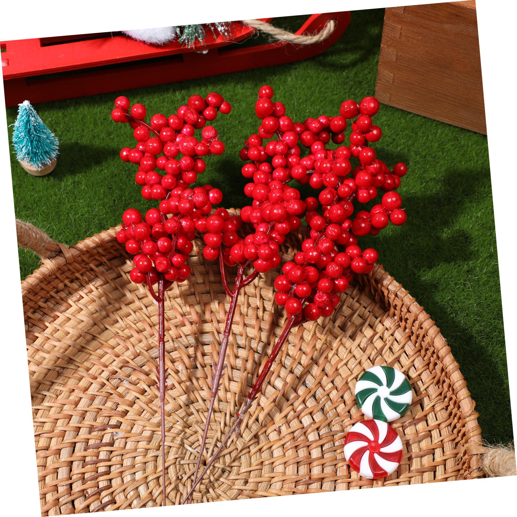 Homoyoyo 10pezzi Bouquet Artificiale di Bacche Decorazione per Feste Natalizie e Matrimoni di Bacche Artificiali per Centrotavola e Composizioni Fai da Te