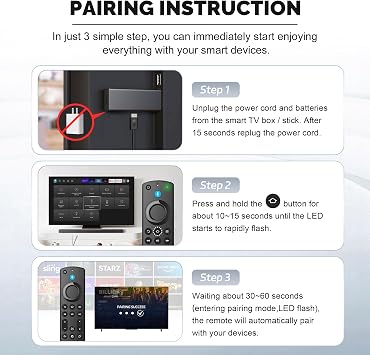 Replacement FireStick Remote for All Fire-Series Smart TV Stick (4K Max/4K 1st Gen/4K 2nd Gen/Lite/HD), TV Cube(1st/2nd/3rd Gen), TVs Stick (2nd/3rd Gen), for Insignia Smart TV 3rd Gen