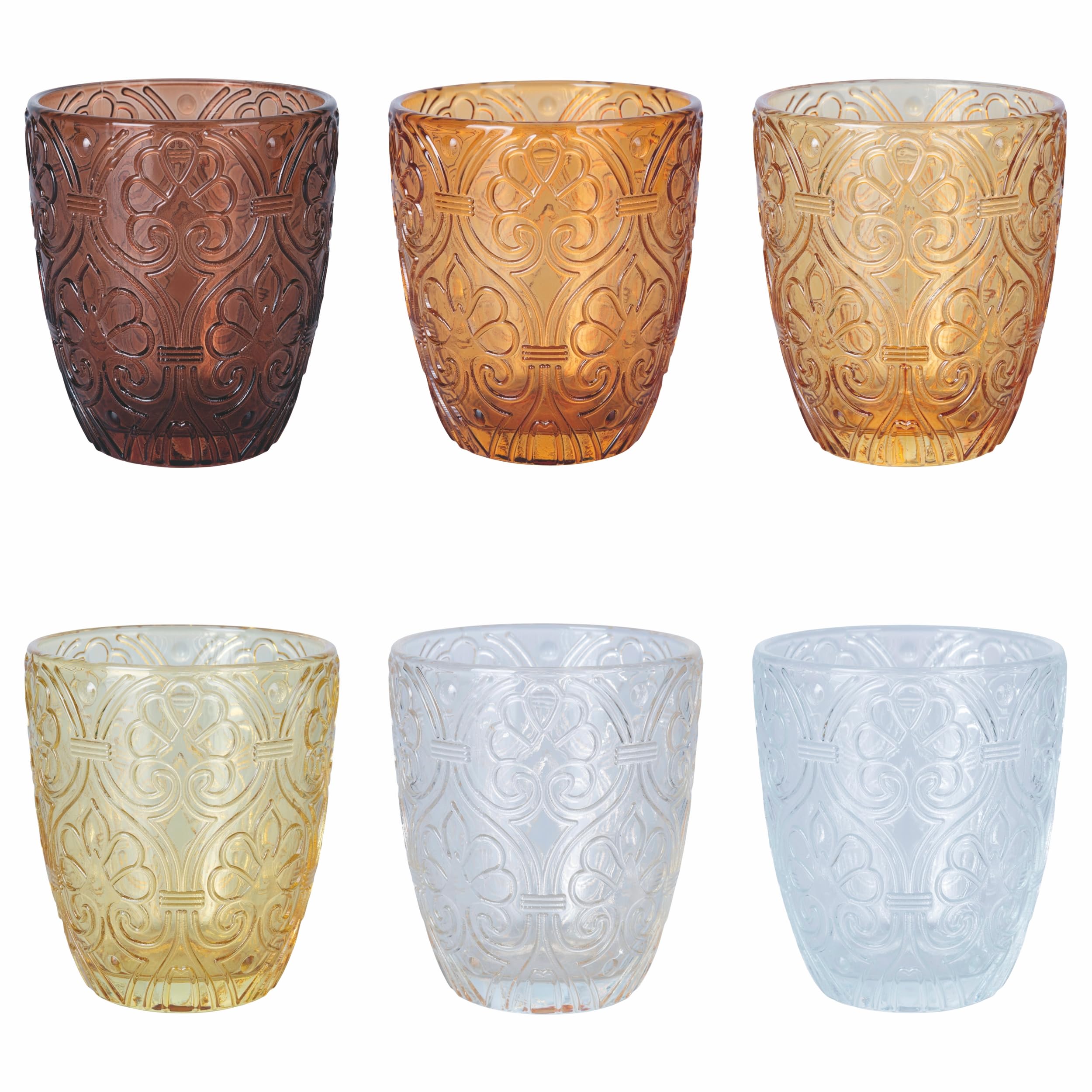 Villa d'Este Home Tivoli Set of 6 Water Glasses 300 ml Granada Chocolate