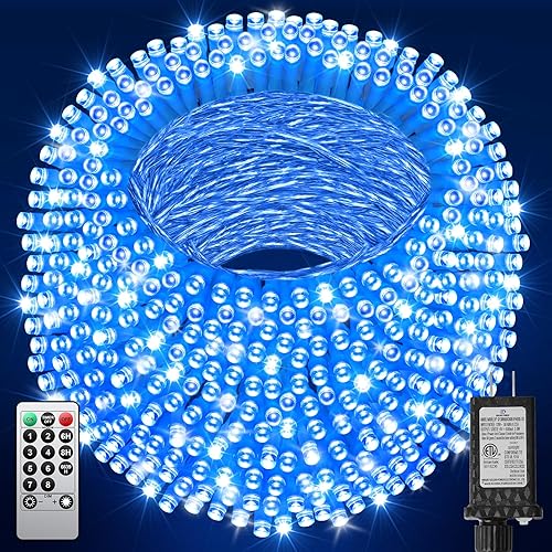 Miniatura 13 de 900 luces LED de Navidad de 355 pies, guirnalda de luces extra largas para exteriores, impermeables, temporizador y memoria, 8 modos regulables,