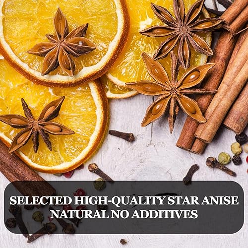Miniatura 4 de Kah's Journey Anís estrellado entero de 16 onzas para cocinar, hornear o preparar té, bolsa a granel de anís estrellado chino