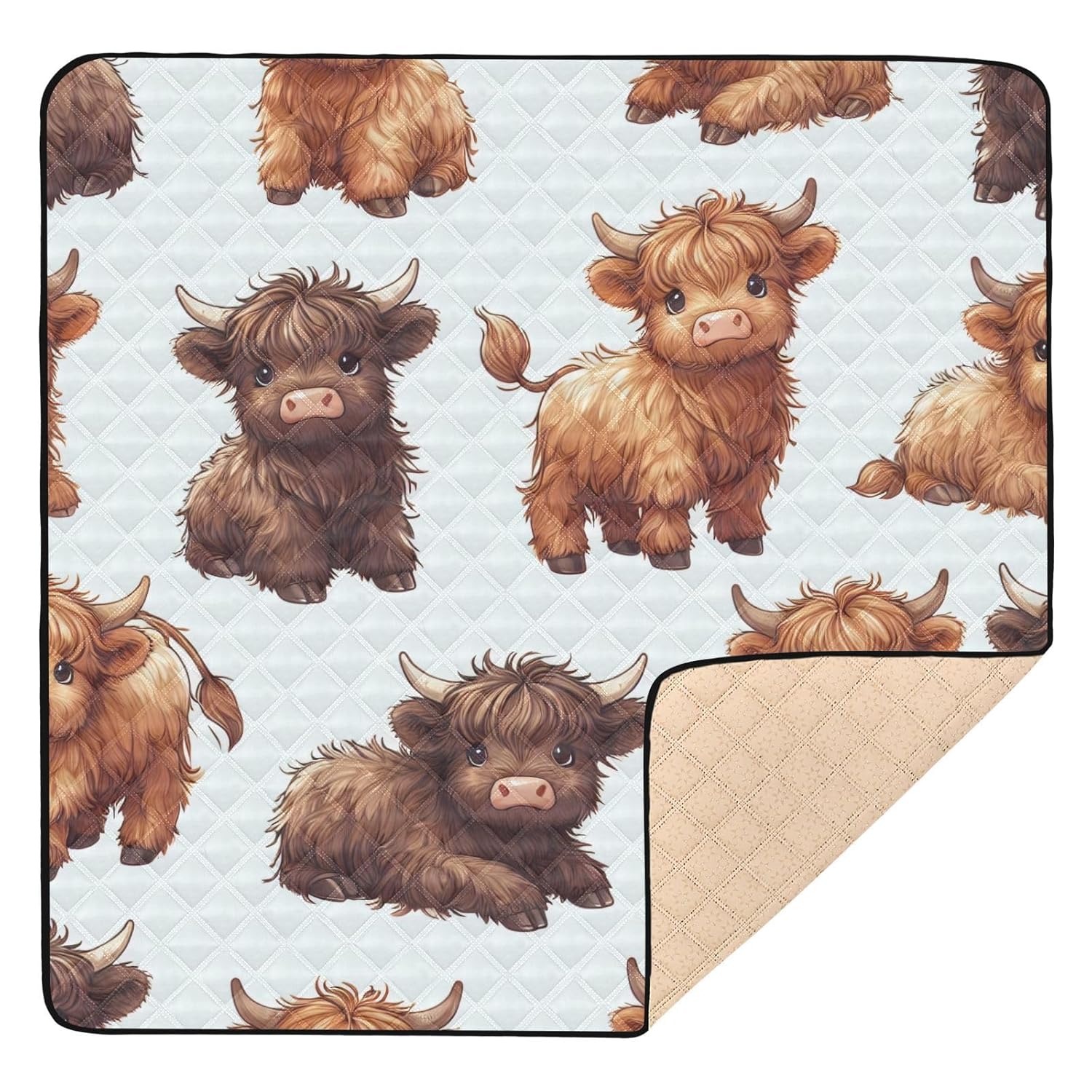 Cute Dragons Baby Play Mat 50x50 Inch One-Piece Soft Crawling Mat Waterproof Playmat with Non-Slip Bottom for Babies, Toddlers, and Infants