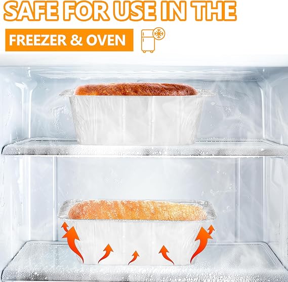 Mini Loaf Pans 1Lb 20-Pack,Aluminum Foil Heavy Duty Disposable Bread Baking Pan Bread Tins for Baking Cakes, Breads,Meatloafs Size-8x 3.5 x 2.5 (20 Packs)