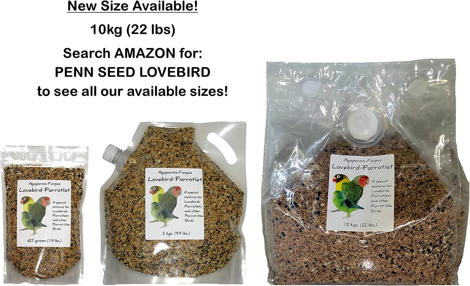 Lovebird-Parrotlet, 2 kg (4.4 lbs) Pour Spout Bag