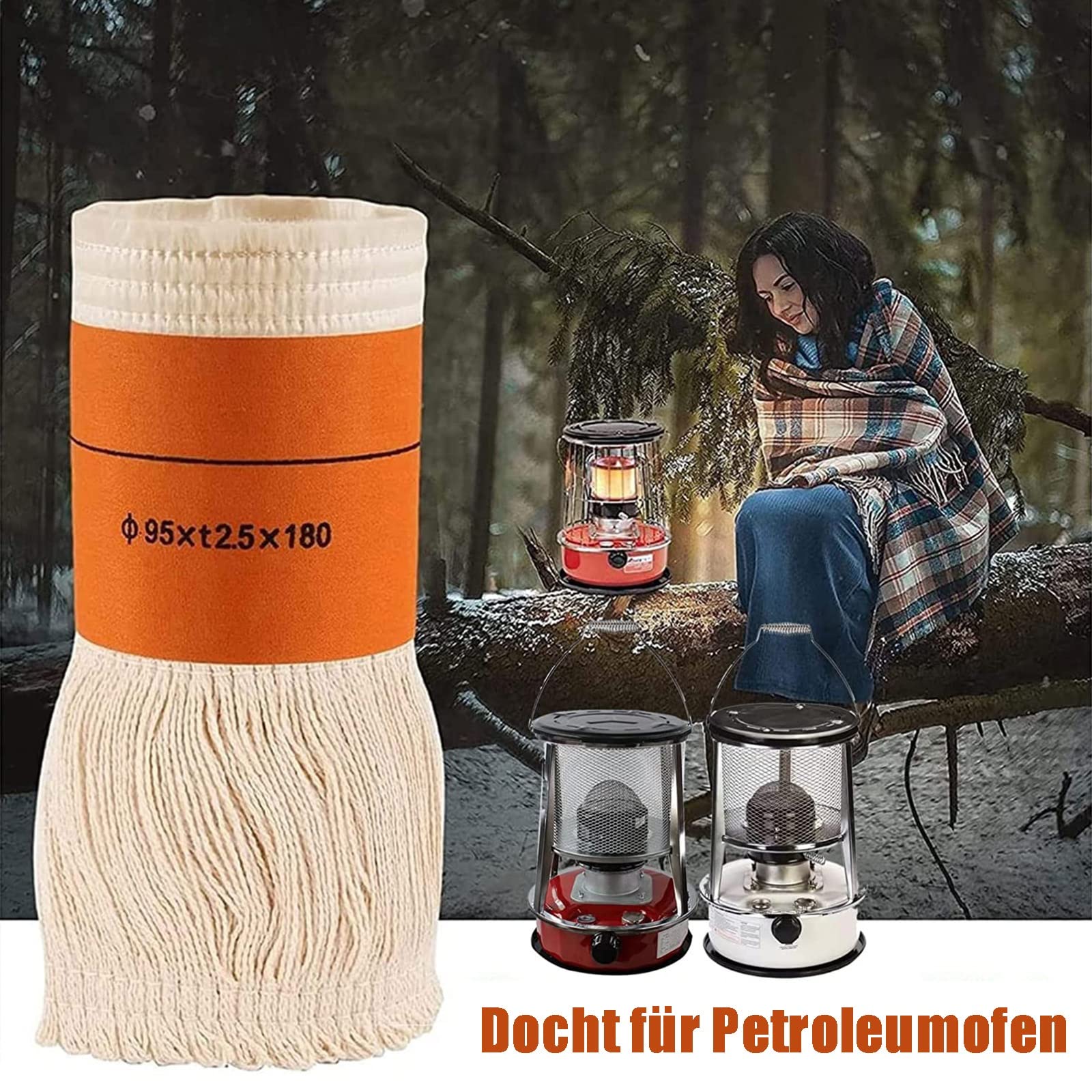 Docht für Petroleumofen Innenräume, Ersatzdocht für Petroleum Heizung Kerosin Heizer, Dochte für Petroleumheizer Heizstrahler, sehr geringekohlenstoffablagerung (95x t2.5x180mm) ( Size : 10 Dochte )