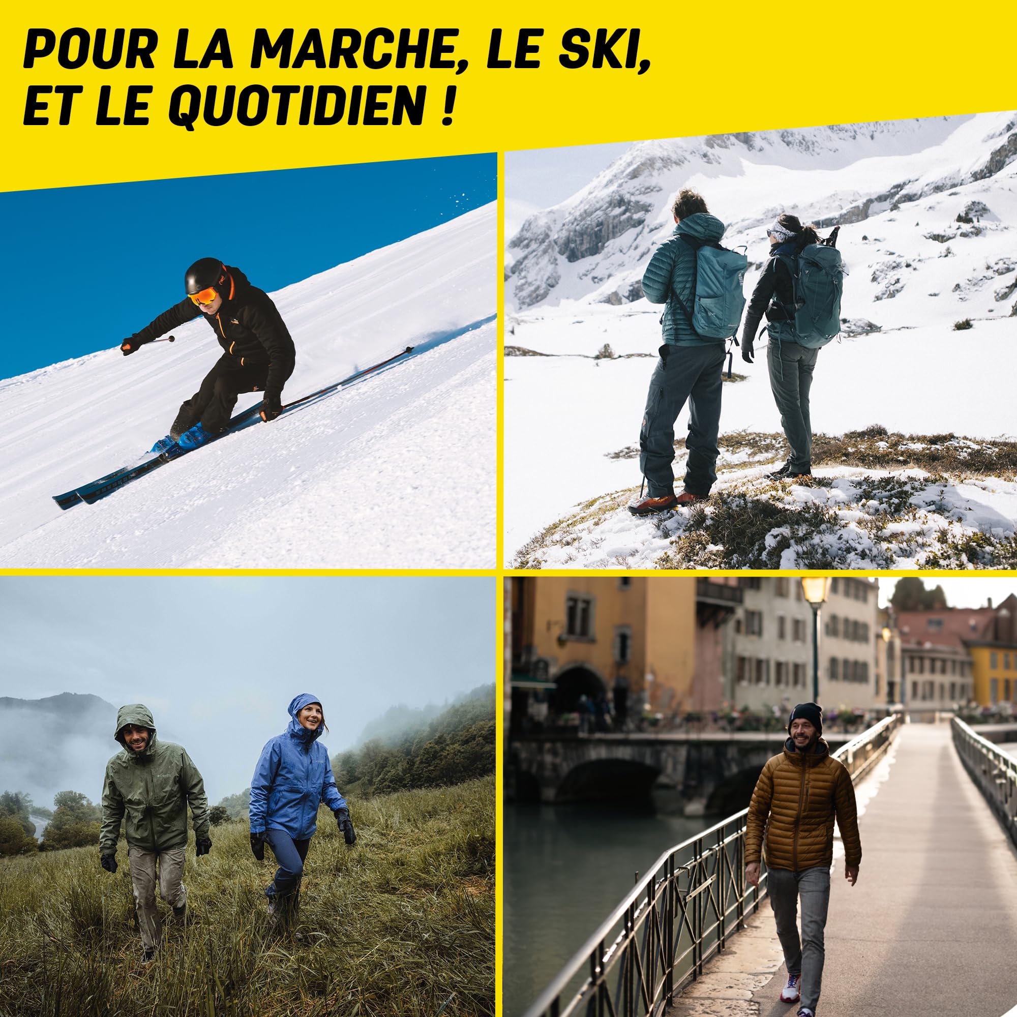 Sidas Semelles laine Merinos, Winter 3D, Pour le Ski et les Activités hivernales, Semelles Isolantes et Confort, Garder les pieds au chaud, Stabilité du Pied avec la coque EVA, pour Homme et Femme