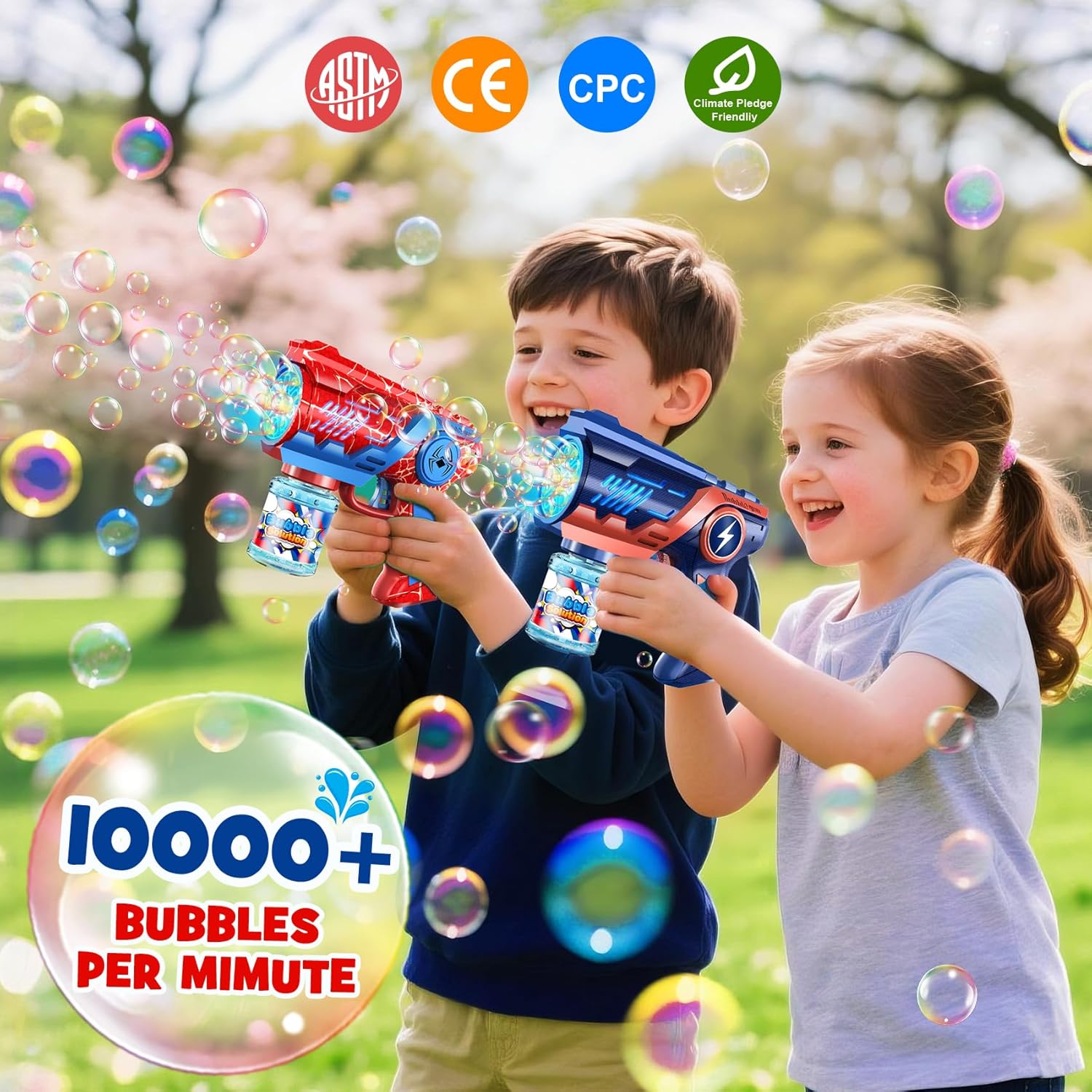 Nicmore Fart Gun Toy for Kids Bundle with Bubble Gun Machine Toys for Kids