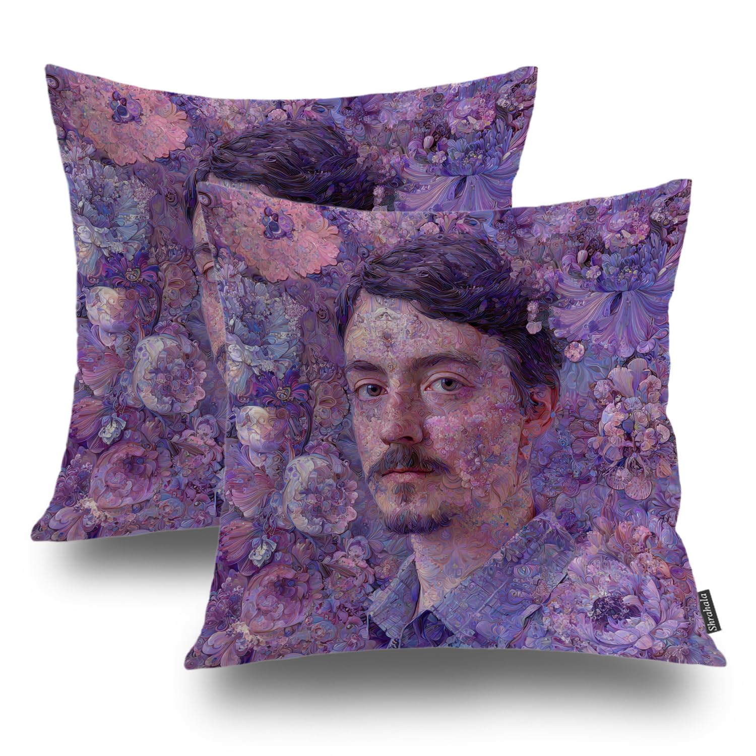 Housse de canapé floral Shrahala portrait mauve glitch de qualité supérieure