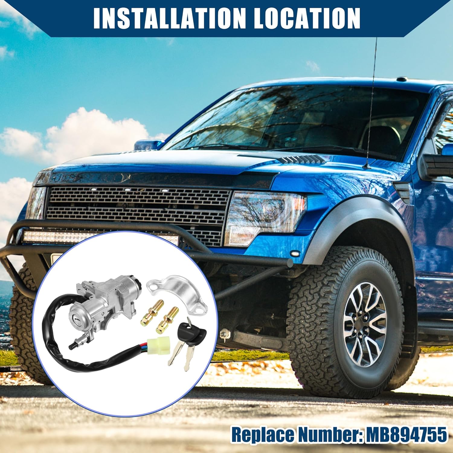 No.MB894755 Ignition Switch Starter with Keys for Mitsubishi L200 Cyclone Mighty Max 1986-1994 / Inner/Durable / 1 Set