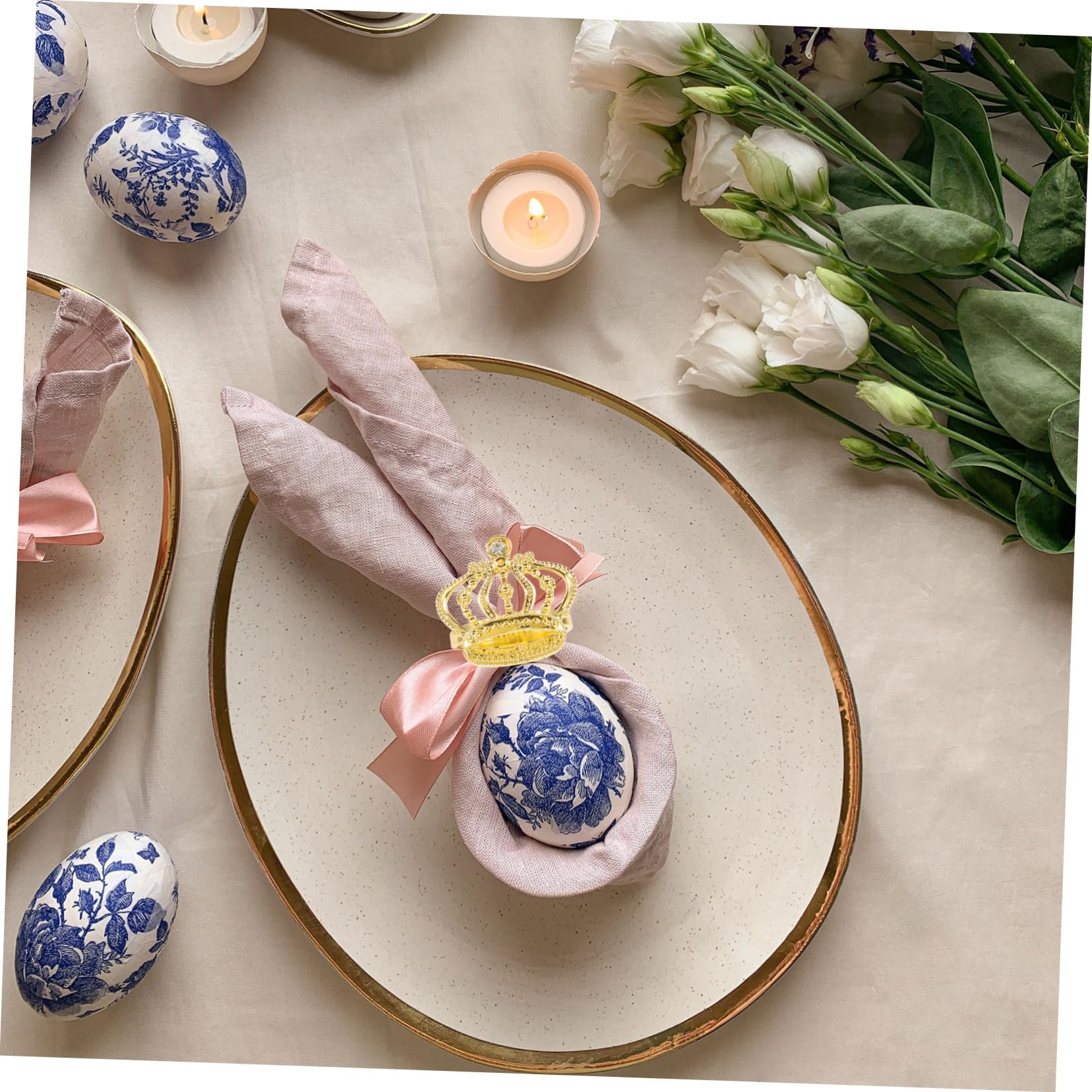 IMIKEYA 12pezzi Anelli Per Tovaglioli Dorato Forma Di Con Strass Decorazioni Eleganti Per Matrimoni e Feste Di Portatovaglioli Per Tavoli Da Pranzo
