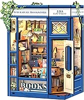 Vista 20 de CUTEBEE - Kit de rincón de libros - Juego de construcción DIY de casa en miniatura para adultos, estantería de casa en miniatura para libros