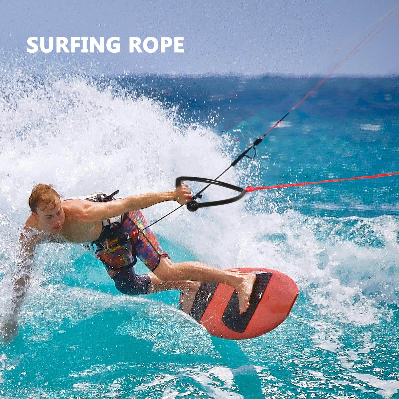 GANAZONO Wasserski Zugseil mit Griff Verschleißfest Strapazierfähiges Wakeboard Seil für Wassersport Wakeboarding Kniebrett Tubing Sicheres Tragbares Wasserski Zubehör für Bootssportarten