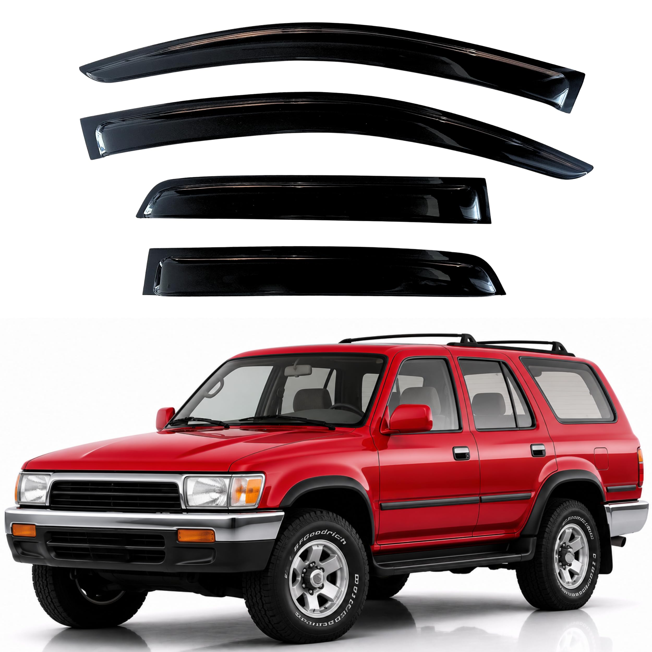 KPY Rain Guards Fit for 1990-1995 Toyota 4Runner (4-Door), Out-Channel Window Visors Vent Wind Deflectors 4PC, Car Accessories for 90-95 4Runner (4-Door)