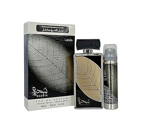 Lattafa Perfumes Najdia in Gold para Eau de Parfum Spray unisex, 3.4 onzas