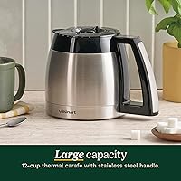 Vista 6 de Cuisinart - Cafetera programable de 12 tazas con jarra térmica DCC-3400P1, acero inoxidable