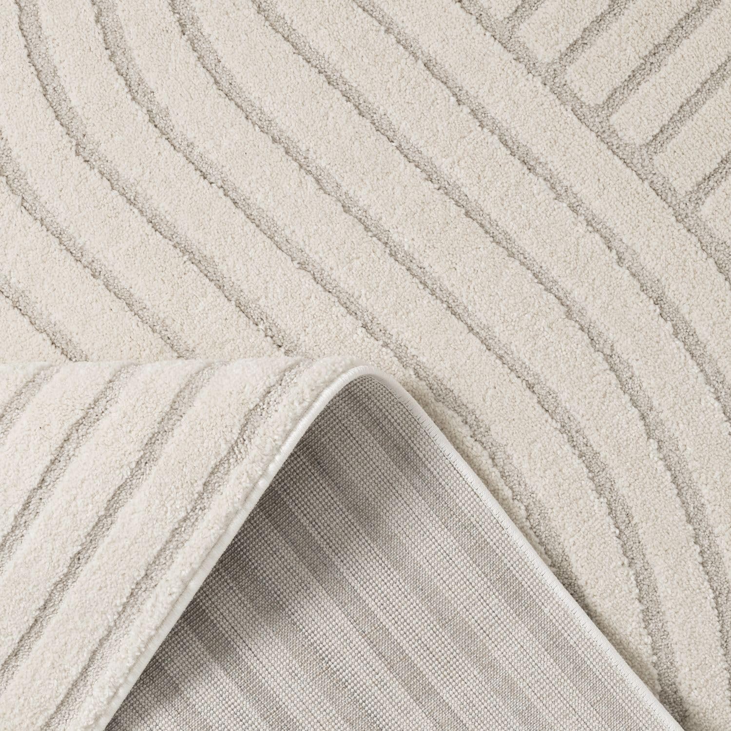 TT Home Tapis de Salon Salle à Manger Tapis à Poils Courts Panglao Japandi Design Scandinave Boho Uni Arches Soft-Touch Effet, Dimension:240x330 cm