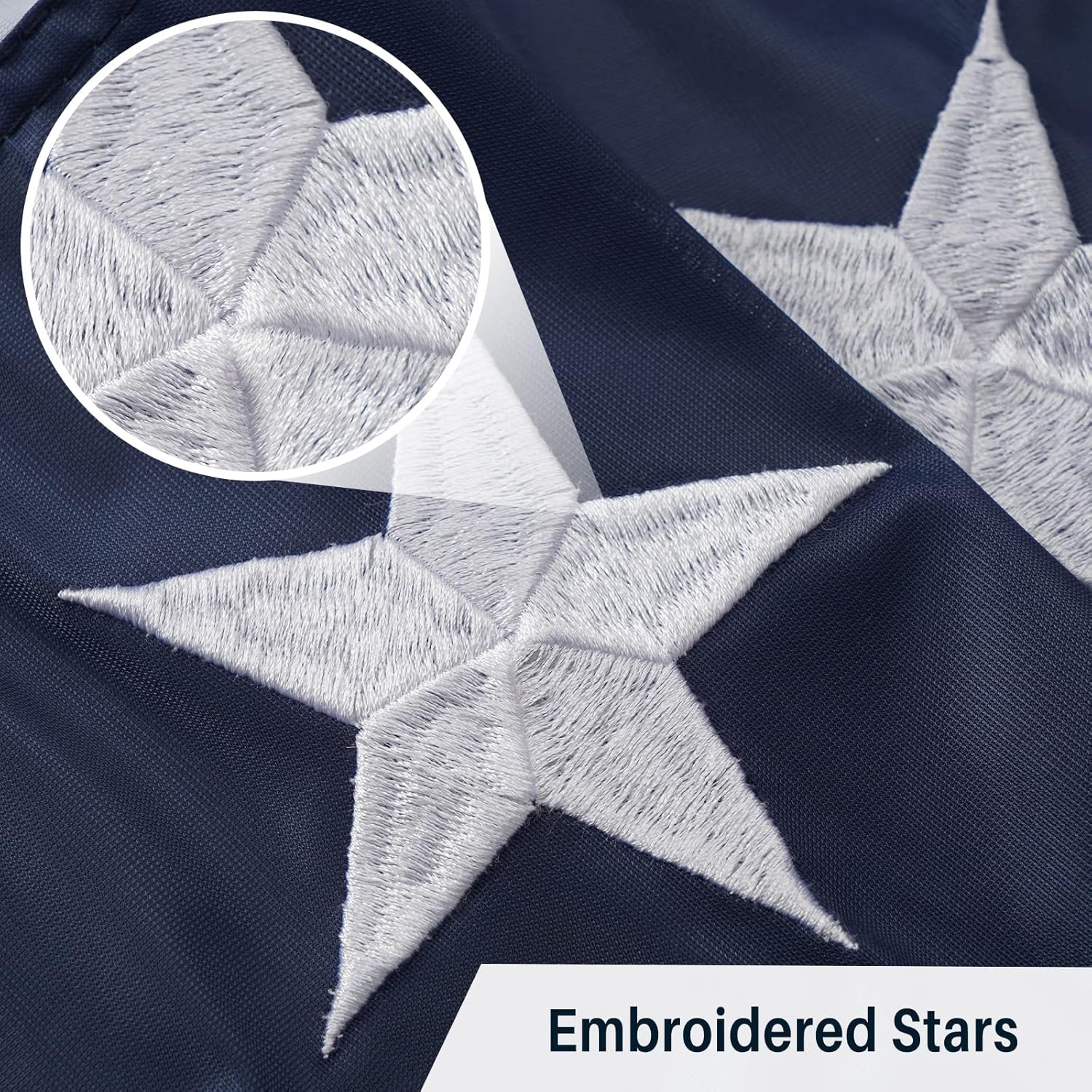 AMZFLAG American Bunting Flag 1.5X3 Feet Outdoor, Embroidered Heavy Duty US USA Bunting Flags Patriotic Pleated Fan Flag for 250th Anniversary Outside Decoration with 3 Brass Grommets - Image 3