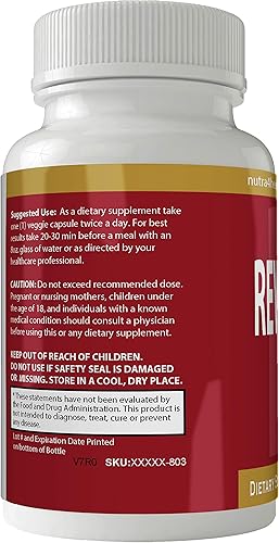 Miniatura 3 de Suplemento Reversirol - 20 hierbas y píldoras multivitamínicas con ácido alfa lipoico y canela, 60 cápsulas