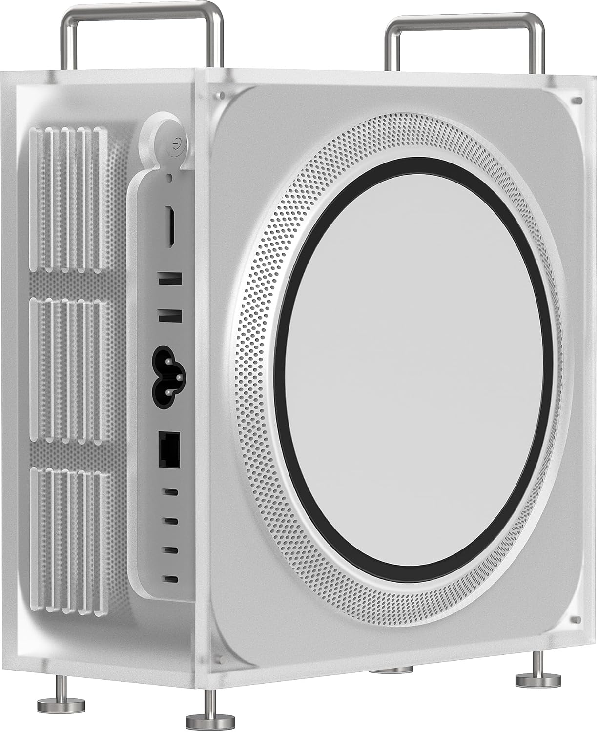 GEEKRIA Chassis Stand, Compatible with Apple Mac Studio for M1/M2/M4 Max, M1/M2/M3 Ultra. Acrylic Computer Case Holder, Mount, Desktop Accessories, Optimized Heat Dissipation (Frosted)