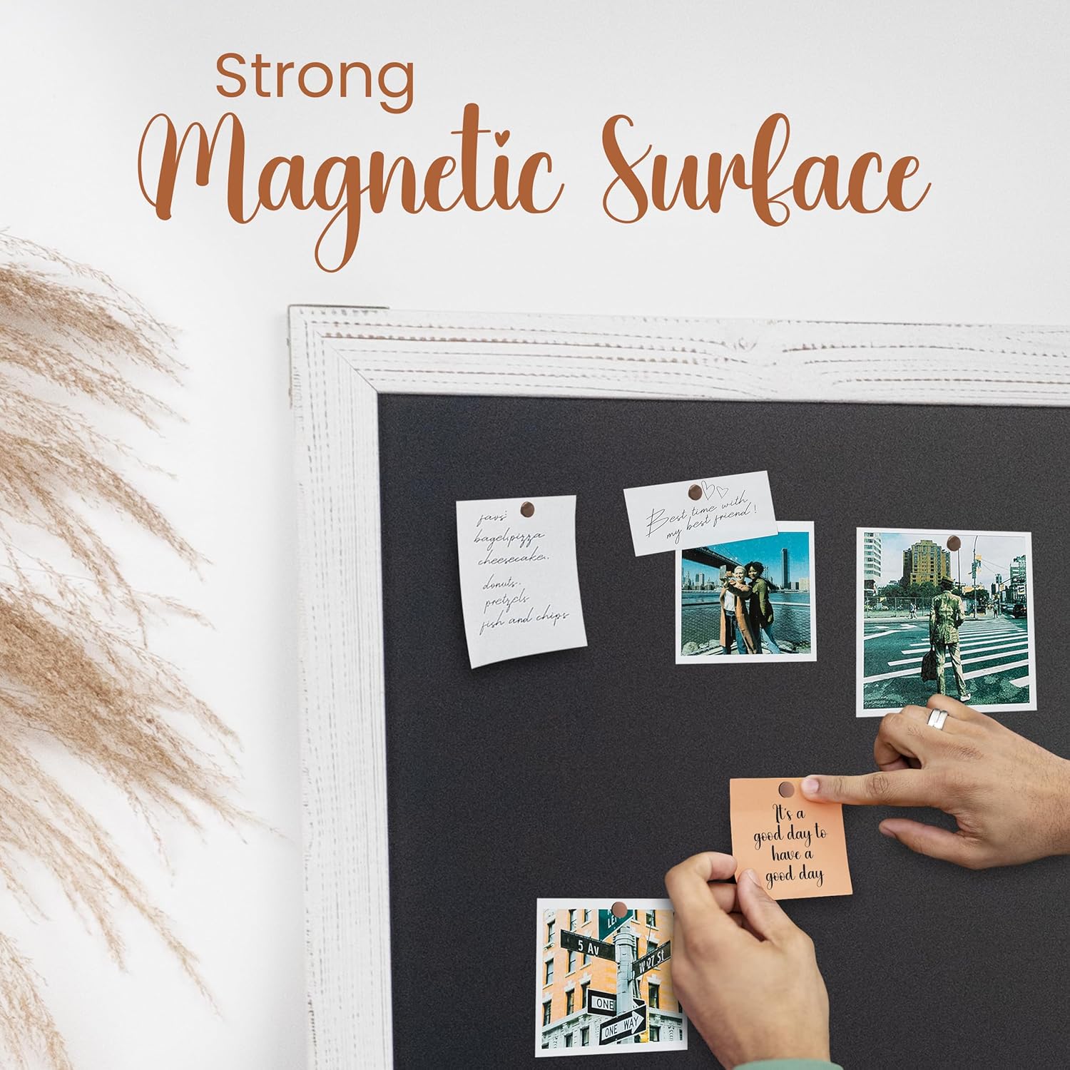 Loddie Doddie Magnetic Chalk Board - 20 x 30 in White Rustic Frame - Smooth Erasable Surface & Chalkboard Sign - Magnetic Boards for Walls & Photo Display - Chalk Calendar & Kitchen Menu Display