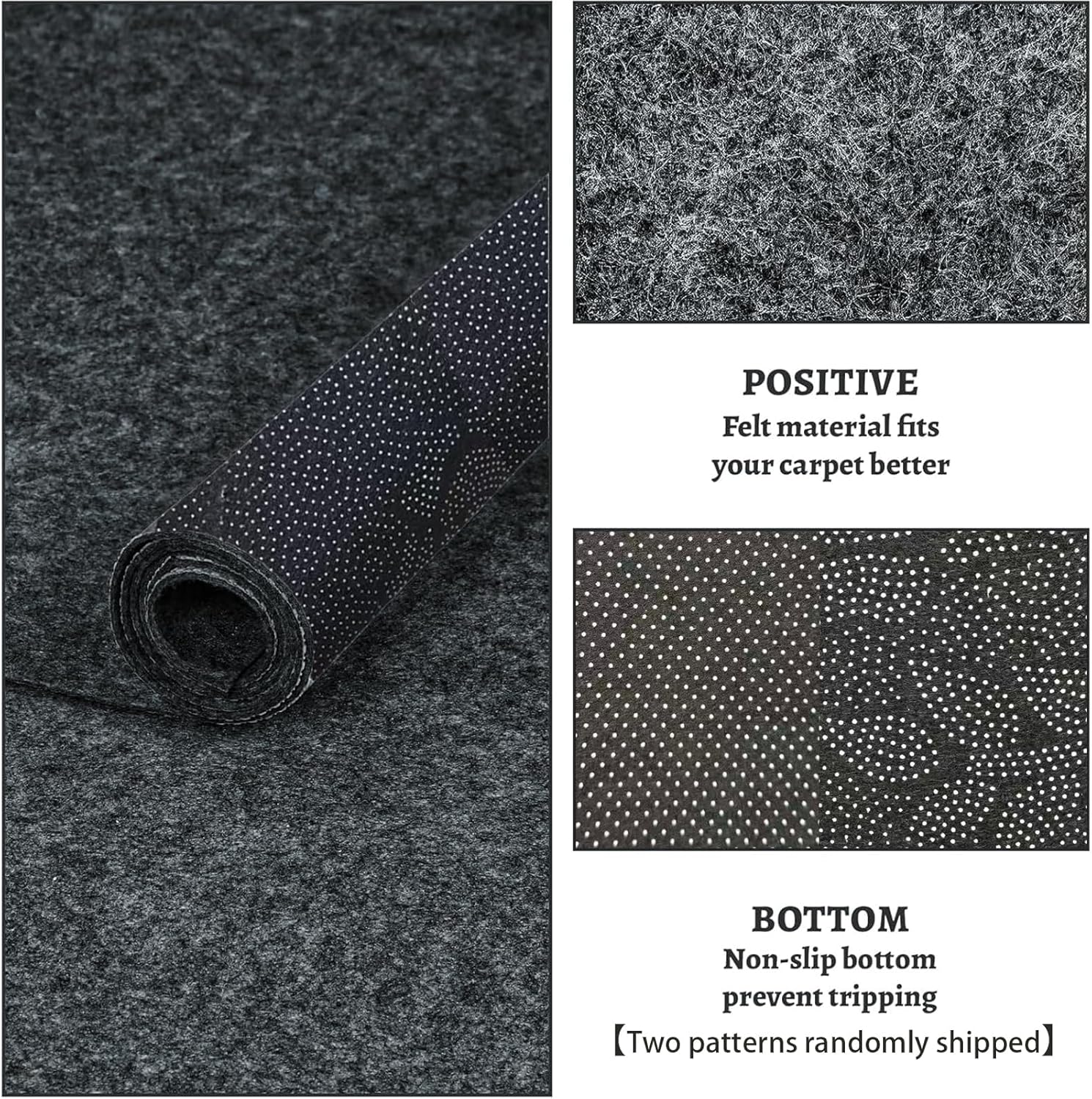 Waterproof Rug Pad 8x10 ft 1/4" Thick Non-Slip Keeps Carpets in Place Non-Slip Rug Pads for All Floors and Finishes