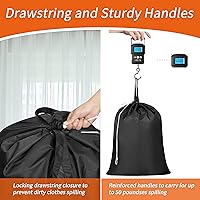 Vista 5 de Polecasa Bolsa de lavandería extra grande y resistente con asas duraderas y cierre de cordón, 28 x 36 pulgadas, bolsas de almacenamiento duraderas