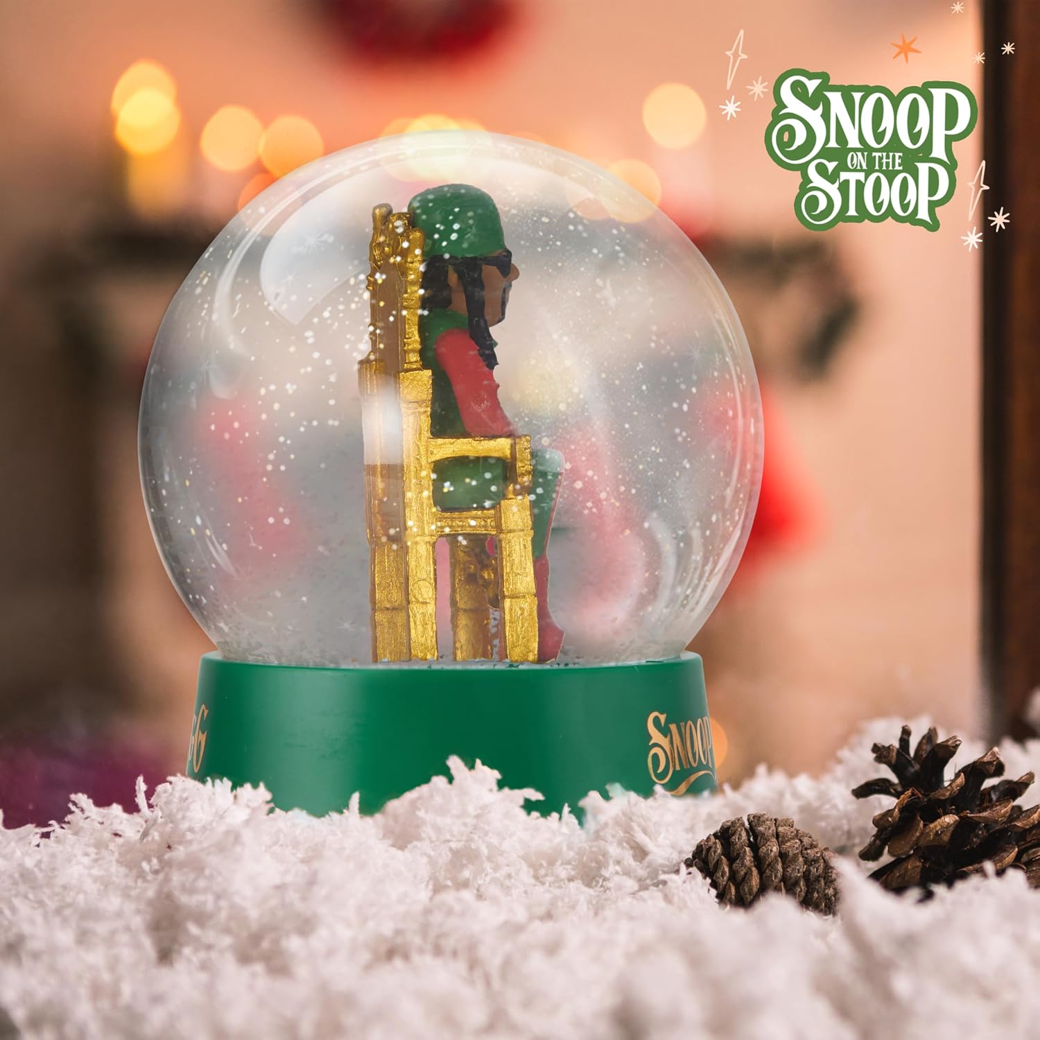 Snoop on The Stoop Snow Globe, Christmas Decorations Indoor, Snoop Dogg Christmas Décor, Christmas Snow Globes, Funny Gift for Men and Women White Elephant, Secret Santa Mini Figurine Collectible