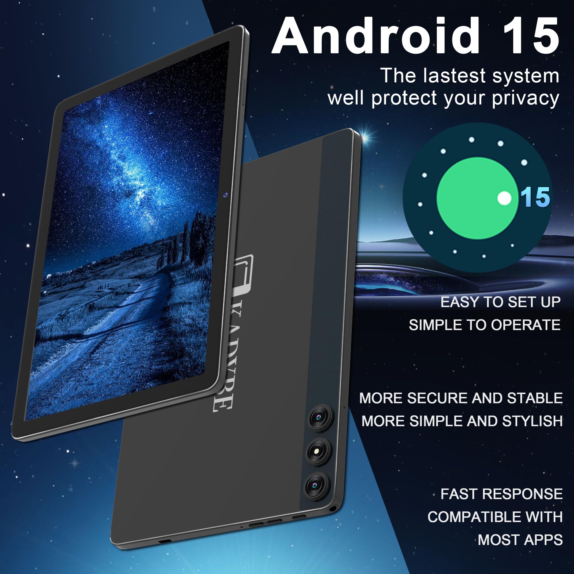 Amazon.com: Tablet Android 15, tableta 2026 de 10 pulgadas, 128 GB
