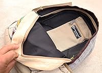 Vista 7 de Mochila Nepal de cáñamo natural hecha a mano para mujer, mochila pequeña y ligera, Daypack2, Mochilas Daypack