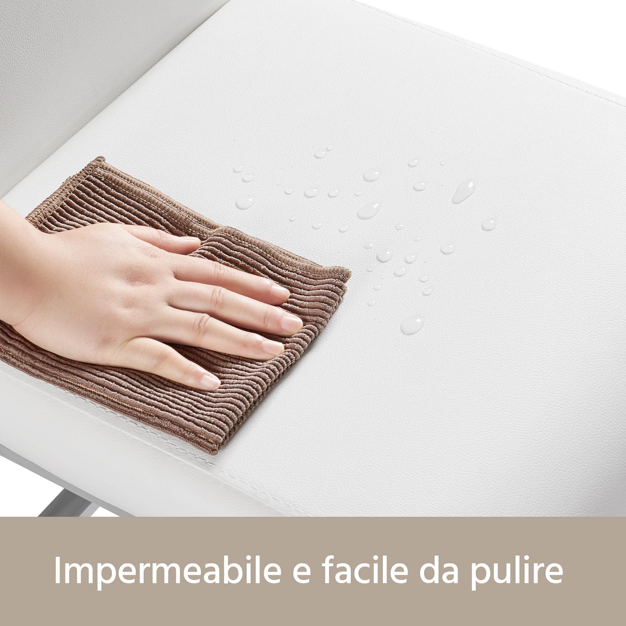 Yaheetech Set 6 Sedie Imbottite Sala da Pranzo Sedie Bianche Moderne Cucina in Finta Pelle e Gambe in Metallo da Ufficio Salotto Soggiorno Portata 135 kg