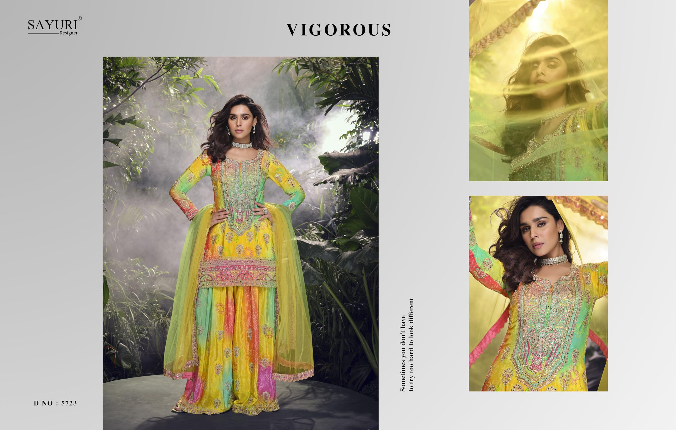 Stile Bollywood indiano pakistano splendide ragazze indossare cuciti Salwar Kameez Plazo Abiti