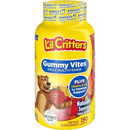 Amazon Com L Il Critters Gummy Vites Daily Kids Gummy Multivitamin Vitamins C D3 Zinc For Immune Support 190 Count 95 190 Day Supply From America S No 1 Kids Gummy Vitamin Brand Health