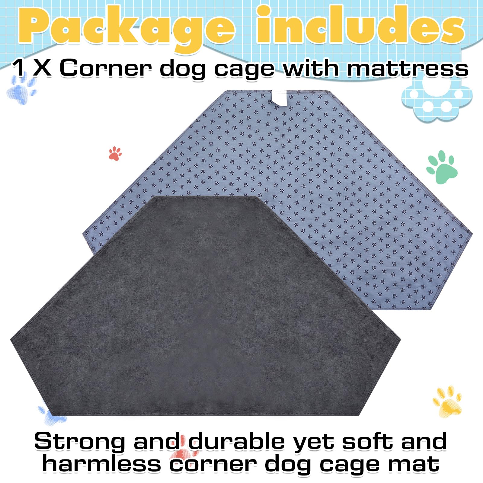 Fanfanwin Tapis de cage pour chien lavable de 132 x 70 cm - Tapis de niche pour chien de grande taille - Couverture en peluche pour animal domestique - Table d'appoint (tapis uniquement)