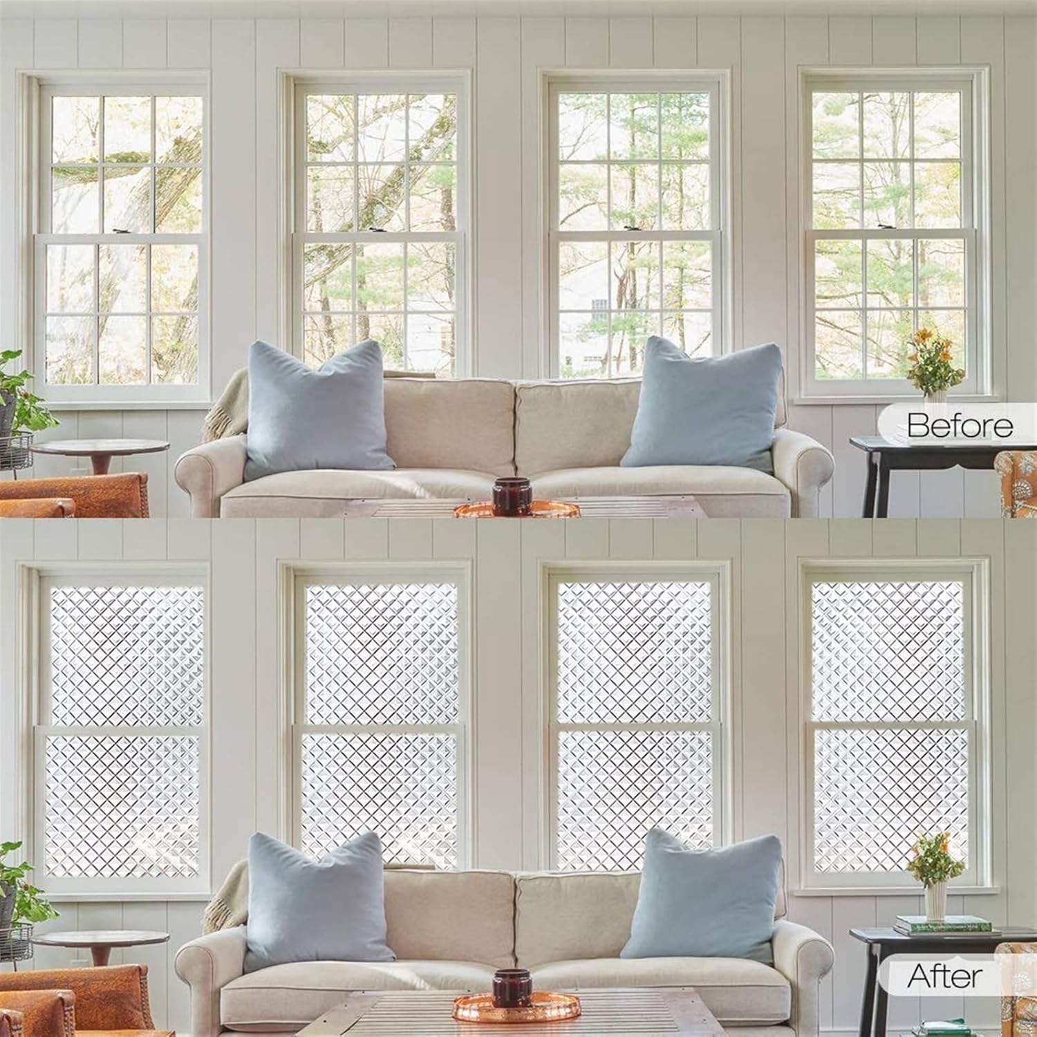 Window Privacy Film Window Film Decorative Window Film Stained Glass Vinyl Self-Adhesive Film Static Privacy Protector Heat Insulation Window Sticker Blackout Window Film Window Films(60x300 cm)