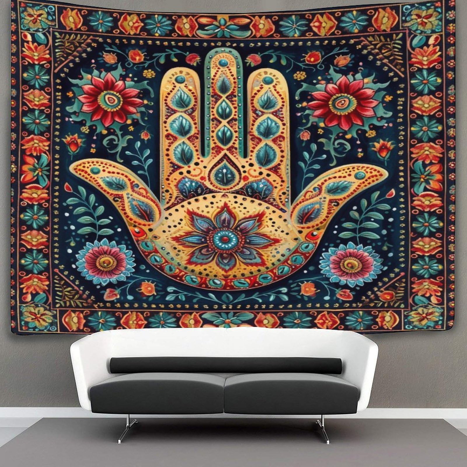 kaiyun Mandala Tapestry Bedroom Aesthetic Indie Wall Room Decor Datura Flowers Wall Hanging,Wall Art 150cmx200cm